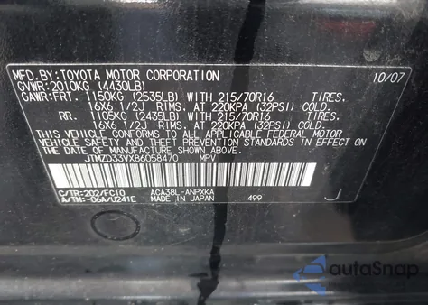 2008 Toyota Rav4 z USA, uszkodzony, nr VIN JTMZD33VX86058470